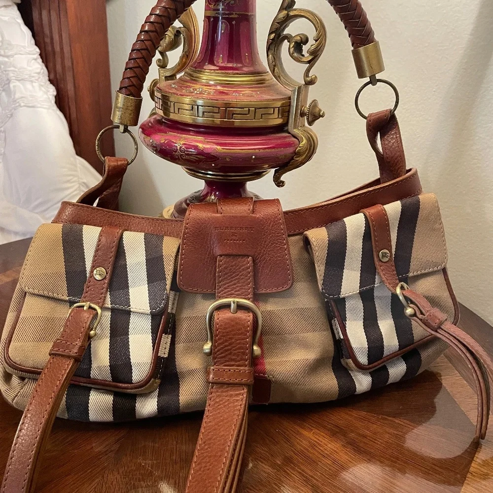 Luxury Authentic Burberry Prorsum Margaret House CindaPockets